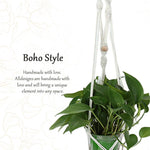 HASTHIP Macrame Plant Hanger for Indoor and Outdoor Decor with Metal Loop Ring | Cotton Woven Tassel Style