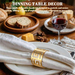 HASTHIP Napkin Ring Set for Wedding and Holiday Table Settings with Hollow Cut Design 12pcs 1.77x1.18in Gold