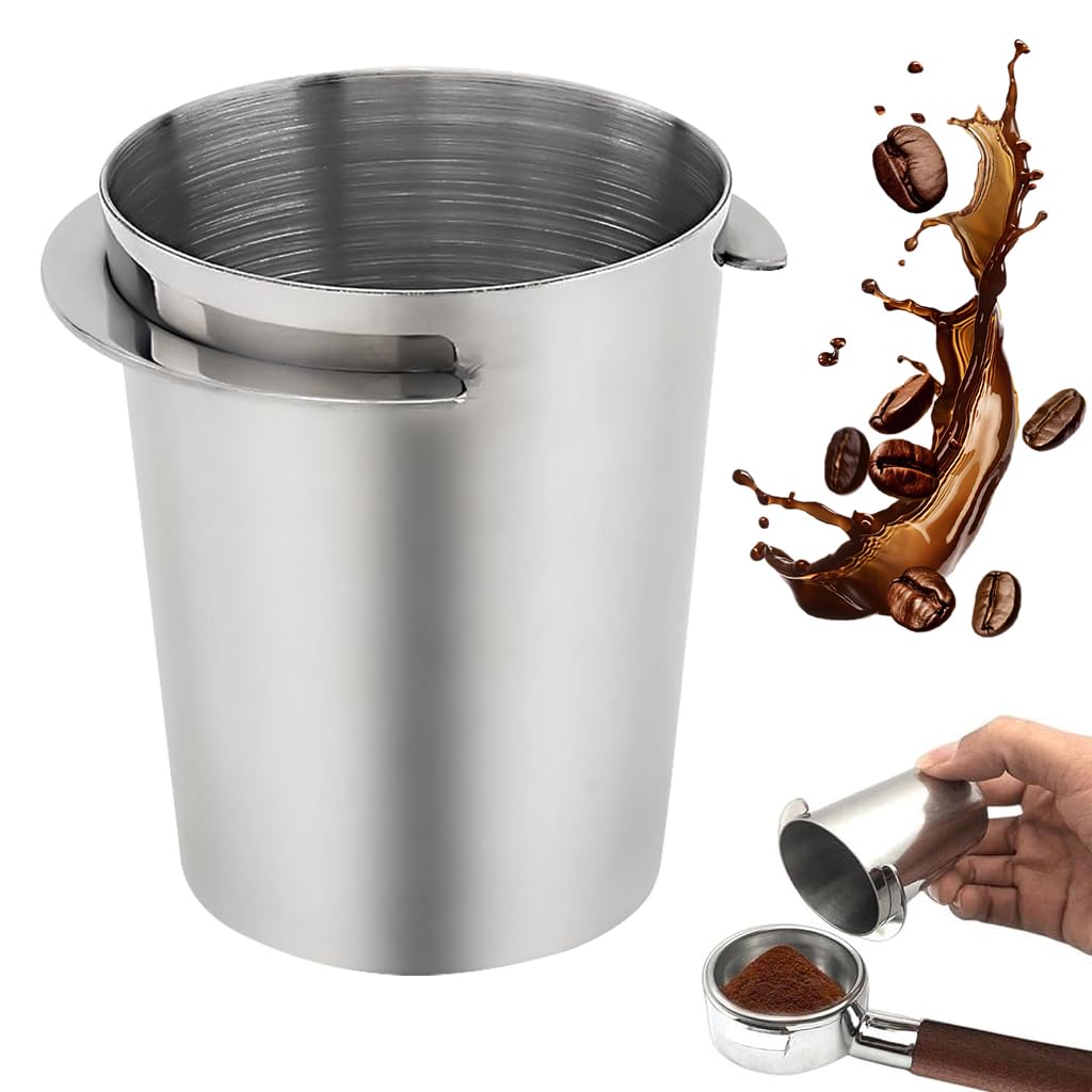 HASTHIP® 51mm Coffee Dosing Cup Stainless Steel Portafilter Cup No Spill Wide Mouth Coffee Powder Compatible with Espresso Machine Precision Barista Tool 120ml Capacity