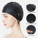 Proberos® Silicone Swim Cap, Bubble Dotted Waterproof Silicone Swimming Cap for Adult Woman and Men, Comfortable Swimming Cap Ideal for All Head Shape, Professional Swimming Gear for Adults