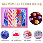 Diamond Painting Kit with Round Diamonds, 5D Diamond Painting Kit for Adults & Kids, 30 X 40cm Full Drill Cow Gem Art Painting Kit for Home Wall Decor Gifts (12x16inch)