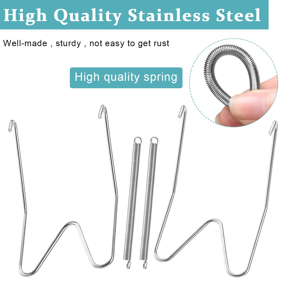 12Pcs Invisible Wall Plate Hangers, Stainless Steel Dish Display Plate Metal Hangers, Spring Hook Holder with 12 Pieces Wall Hooks for Decorative Plates and Art (Silver, 6/8/10 Inch)