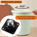 HASTHIP® 4pcs Self Adhesive Caster Wheels 360° Swivel Heavy Duty Furniture Moving Caster Wheel, 200Kg Load Capacity, Castor Wheels Furniture Moving Wheels for Table, Storage, Home & Office