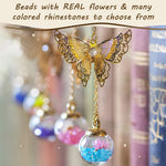 HASTHIP Metal Feather Bookmark for Reading with 3D Butterfly Pendant and Glass Beads | 3PCS
