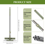 HASTHIP Window Squeegee Cleaner for Glass and Floor with 27.56–43.31 in Steel Pole featuring 180° Rotatable Head | Includes 2 Microfiber Attachments