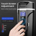 HASTHIP Car Electric Kettle 450ml for 12 24V Vehicle with LCD Temperature Display | 304 Stainless Steel Leak‑Proof Design