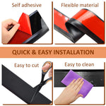HASTHIP Wall Baseboard Molding Trim for Home Decor with Self Adhesive PVC Vinyl, 3.15×118.11 in Black