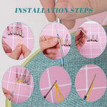 HASTHIP Tufting Punch Needle Kit for DIY Embroidery with 8 Needle Sizes and Stainless Steel Handle | 15 Pcs Set