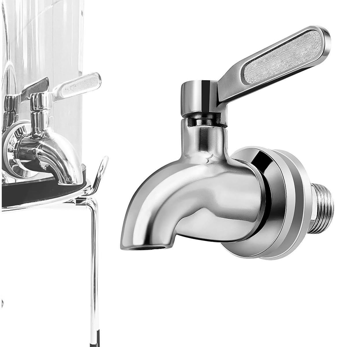 HASTHIP Beverage Dispenser Spigot with Leak Proof Seal and Ergonomic Handle | 304 Stainless Steel Tap for Jars and Drink Containers