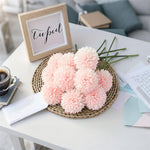 HASTHIP Artificial Chrysanthemum Flowers for Table Decor featuring 10pcs 9in Pink Fabric Bouquet