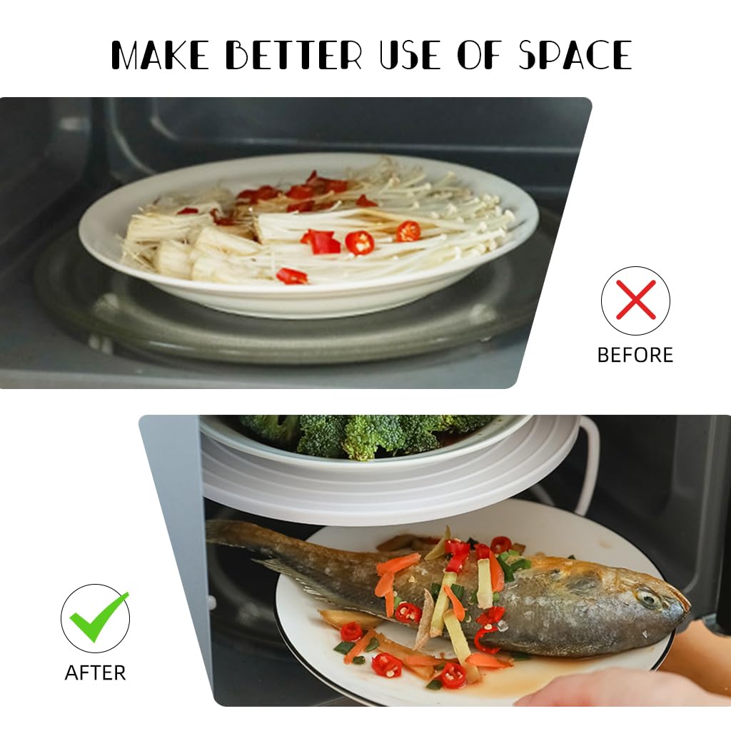 HASTHIP Microwave Plates for Heating with Double Layer 9.2×8.3 in Design | Food Grade PP
