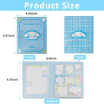 330 Sheets Kawaii Sticky Notes Set - Cute Cinnamoroll Themed, Cartoon Sticky Notes with Lined Letter Papers, 8 Packs Sticky Notes & 3 Sticky Tabs for Scrapbooking, School, Office Supplies