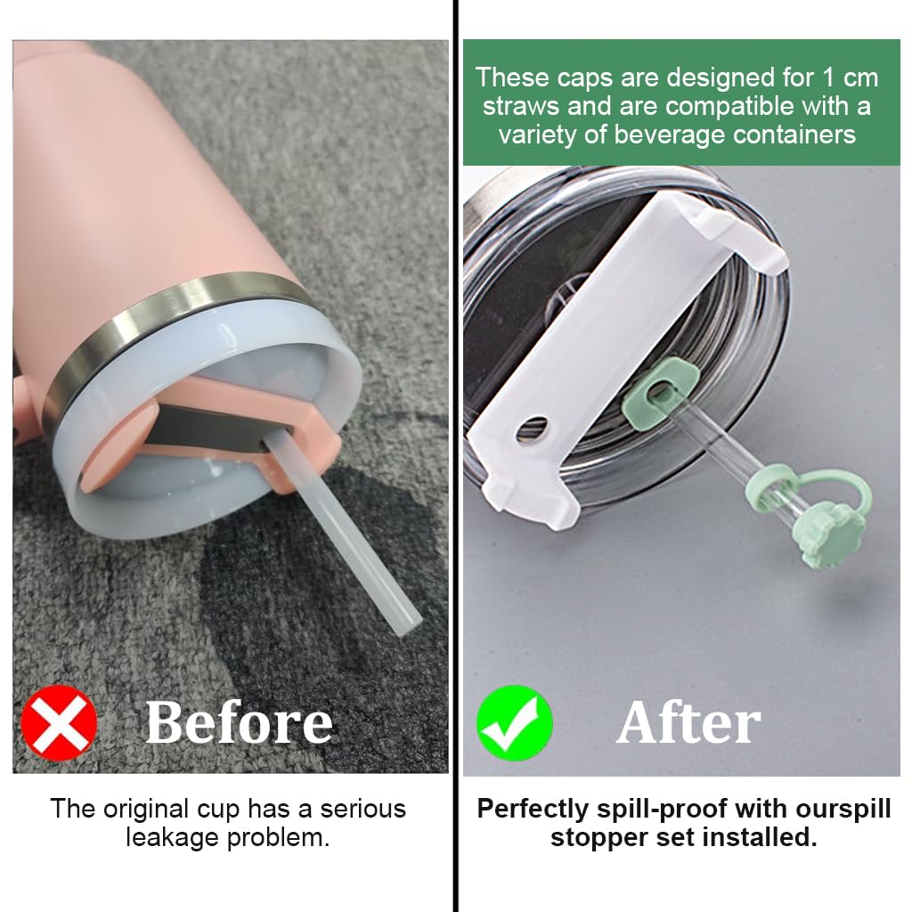 HASTHIP Straw Caps for Stanley Cup featuring Leak Stoppers and Food Grade Silicone Set of 4