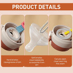 HASTHIP Bottle Cleaning Brushes 3 Pcs for Water Bottles with Dual Head Design and Folding Pry Tool | Cute Flower Style