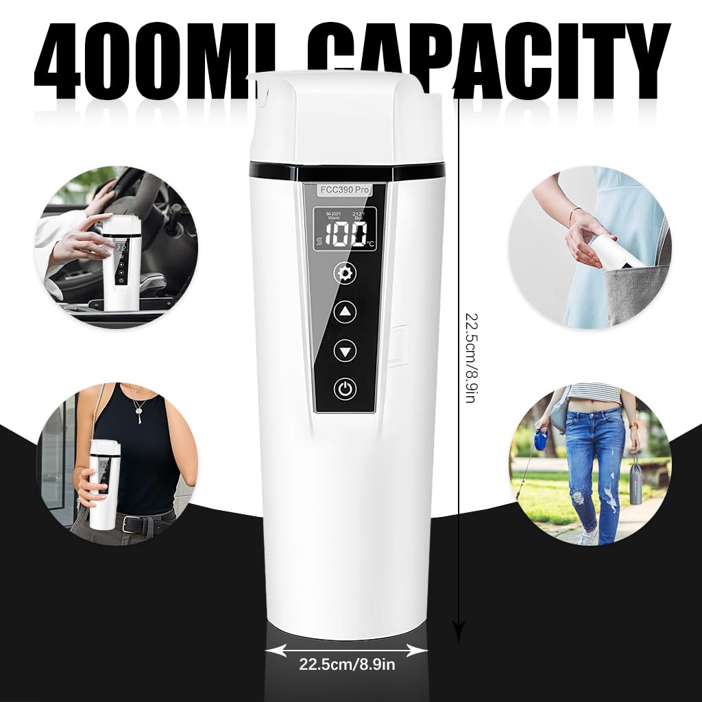 HASTHIP® Car Electric Kettle: 12V/24V Portable Water Boiler Heated Travel Mug,