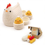 HASTHIP® DIY Cartoon Chick Crochet Kit 'The Hen's Family, Amigurumi Chicken DIY Set with Yarn, Hook, Safety Eyes, Stuffing & Step-by-Step Guide, Make Mother Hen & 3 Chicks Plush Toys Gift Craft Kit
