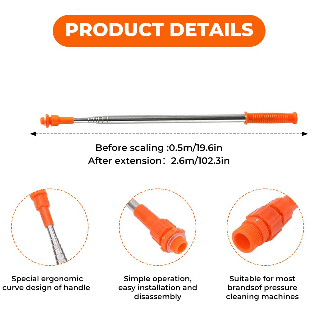 HASTHIP Telescopic Sprayer for Garden Watering with 102 in Stainless Steel Rod | Adjustable Mist Nozzle