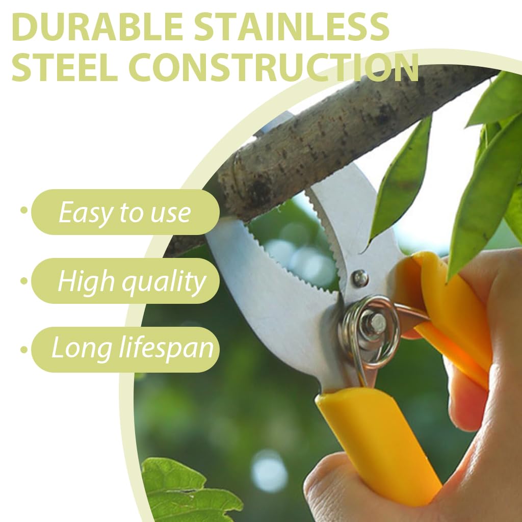 HASTHIP Hand Pruner Cutter for Gardening with Serrated and Non Serrated Blades | 2Pcs Carbon Steel Tools