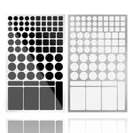 HASTHIP® 2 Sheets Blackout Stickers 140Pcs Multi Sized & Shaped LED Indicator Cover Stickers Self Adhesive Blackout Dot Stickers for Indicator Lights on Wall Switch, Air Conditioner, TV, More