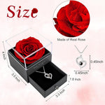 HASTHIP Heart Pendant Necklace with Rose Gift Box for Women | I Love You in 100 Languages
