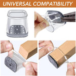 HASTHIP Chair Leg Floor Protectors 16 pcs for 1–1.5 in Legs with Felt Pad Non Slip Silicone | Floor and Noise Protection for Dining and Office Chairs