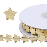 HASTHIP Glitter Star Ribbon Roll for Gift Wrapping featuring 32.8ft Chain Trim | Golden Cloth Decoration for Crafts and Party Decor
