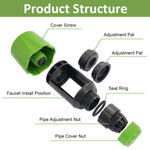 HASTHIP Garden Faucet Hose Adapters for Sink and Outdoor Use with Leak‑Proof Fit 2 Pcs
