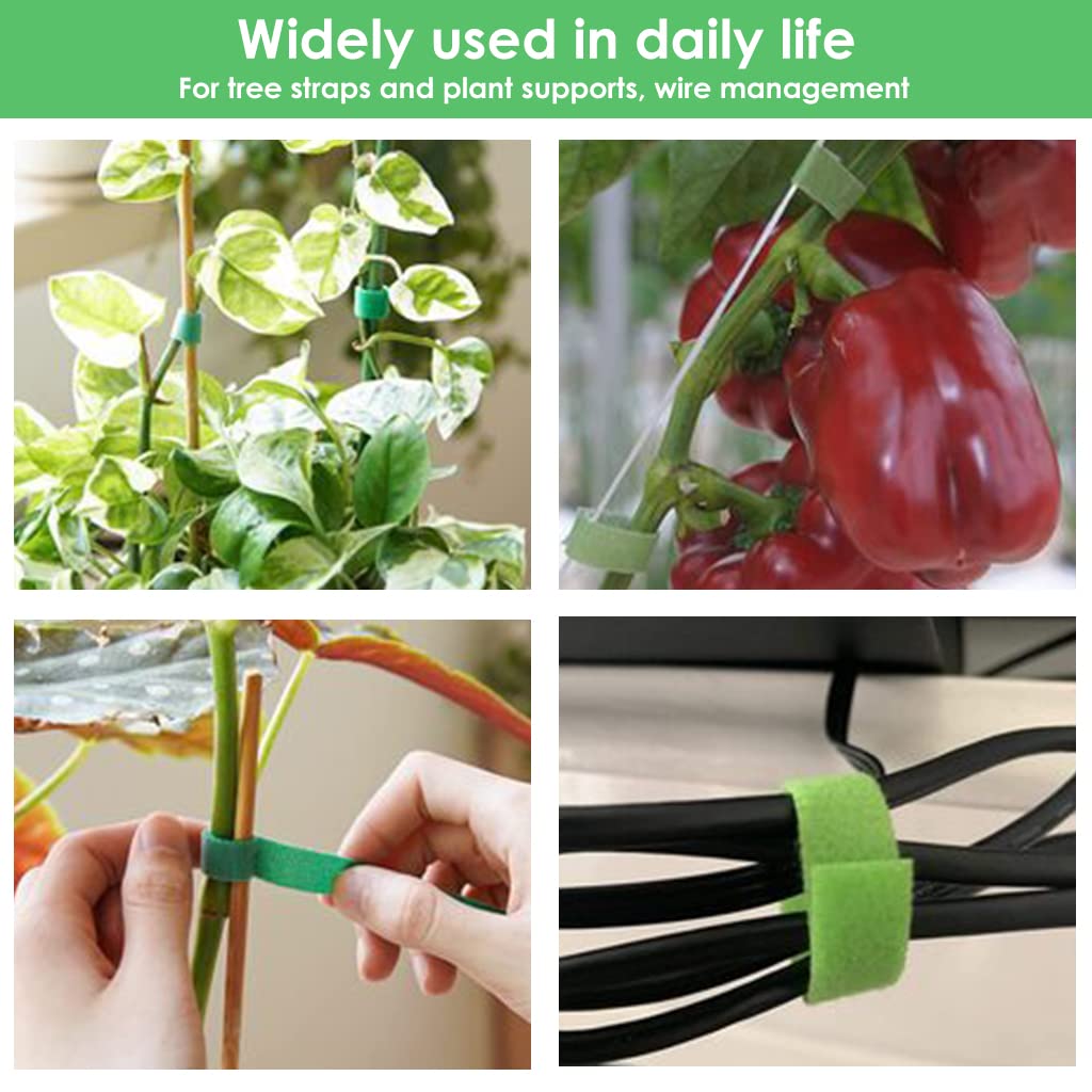 HASTHIP Plant Tie Strap for Garden Support with Hook and Loop Design 20 pcs 1 m Nylon Rolls