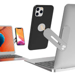 HASTHIP® Soporte Magnético para Teléfono, Montaje Lateral Ajustable para Portátil o Monitor, Brazo Plegable de Aluminio Compatible con MagSafe y Todos los Móviles, Diseño Delgado y Portátil