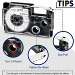 HASTHIP 12mm Label Tape Compatible with Casio Label Printers