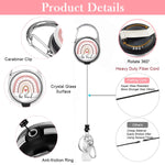 HASTHIP ID Badge Holder for Keys and Cards with 23 in Retractable Reel & Quick Carabiner | Rainbow Print Lanyard