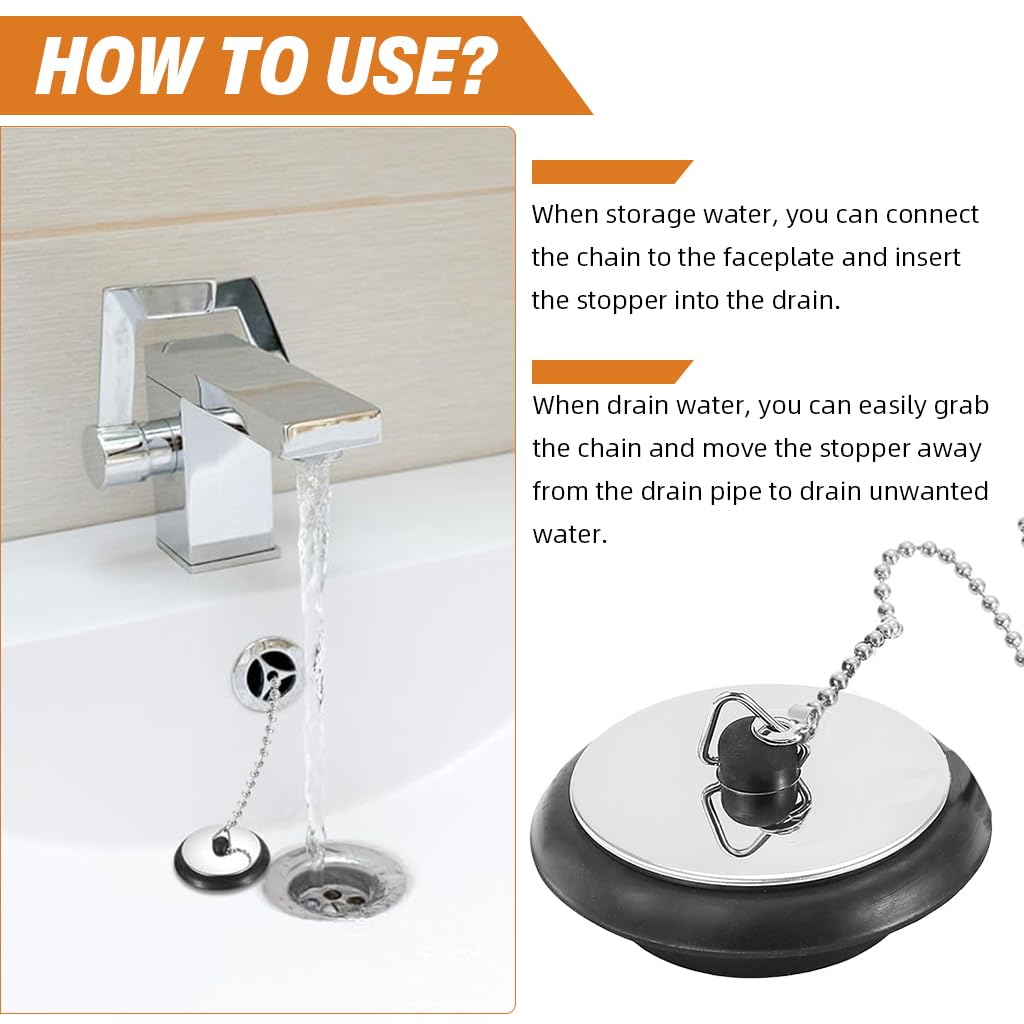 HASTHIP Universal Rubber Bathtub Drain Stopper 40mm for Sinks and Tubs | Leak Proof Plug