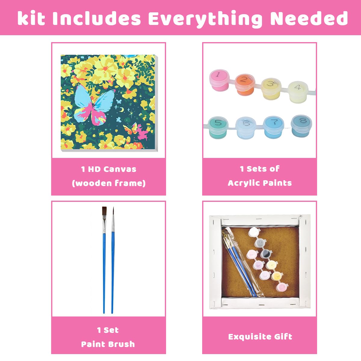 HASTHIP Paint by Numbers Kit for Adults featuring 16x20 in Canvas with Brushes and Pigments | DIY Art for Beginners and Kids