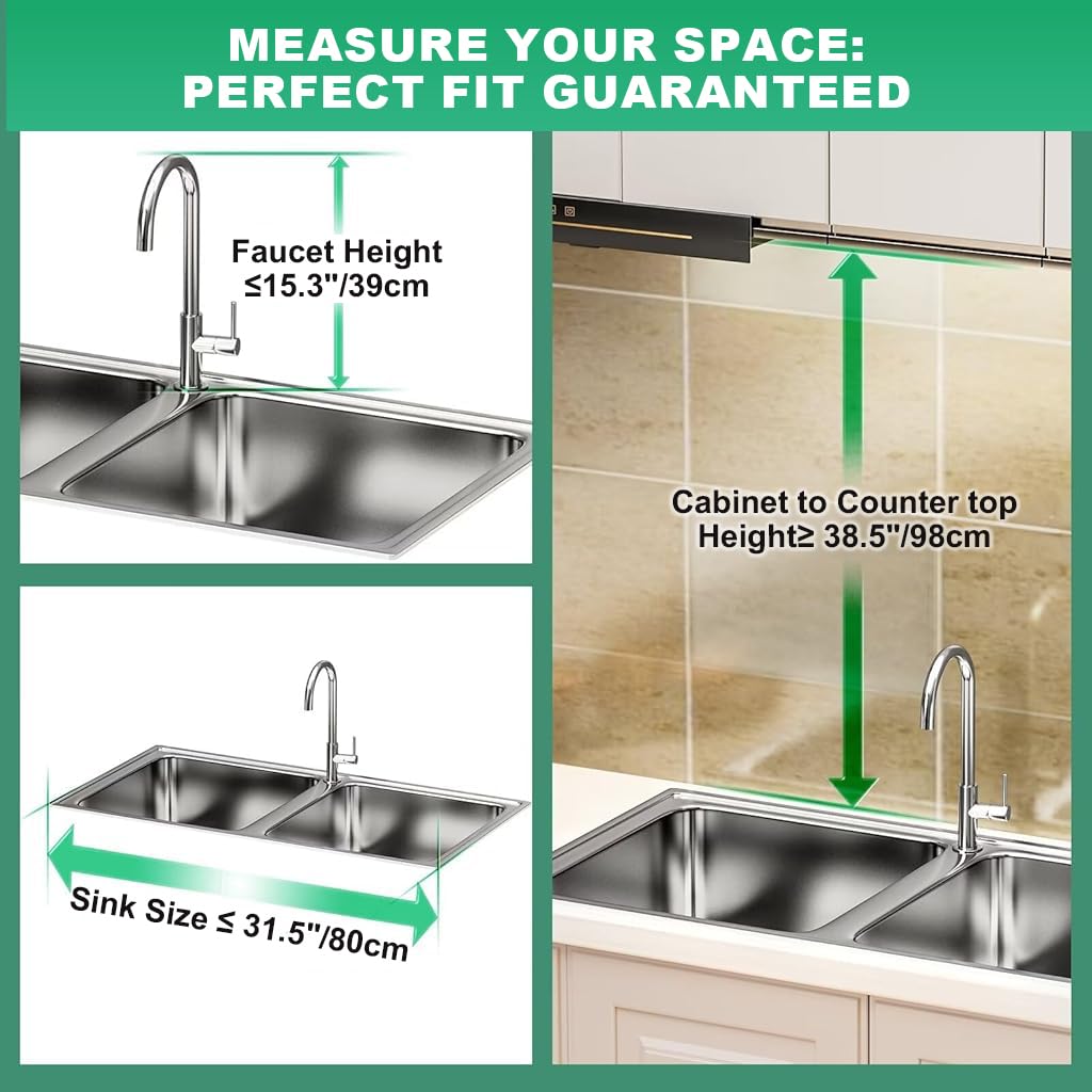 HASTHIP Over The Sink Dish Drying Rack 33.5x10x31.9 in with Double Layer Shelf | Stainless Steel Kitchen Organizer