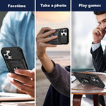 HASTHIP® for iPhone 13 Pro Max Cover with Megnetic Stand Camera Protector Heavy Duty Hard PC and TPU Shockproof Phone Casefor iPhone 13 Pro Max Compatible with Magsafe Designed 6.7'' Black