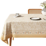 HASTHIP Dining Table Cover for 4–6 Seater 78x55 in with Waterproof PVC | Beige Floral Design