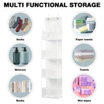 HASTHIP Over The Door Hanging Organizer for Pantry and Closet with 4 Shelves 30x15x130cm | Clear Pockets and Sturdy PP Board Design