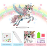 HASTHIP DIY 5D Diamond Painting Art Kit for Dreamy Unicorn 9.3 in Desk Decoration with Tools and Color Gems