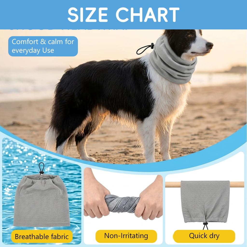 HASTHIP Dog Cooling Bandana Adjustable Cooling Neck Wrap L
