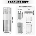 HASTHIP Travel Mouthwash Cup Kit with Dual 45ml Bottles and Convertible Wash Cup Lid | ABS and PP Toiletry Organizer