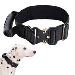 HASTHIP® Tactical Dog Collar,1.5 Inch Wide Heavy Duty Military Training Collar with Handle,Adjustable Thick Nylon with Metal Quick Release Buckle for Medium Large Dogs (Black XL)