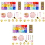 HASTHIP Wax Seal Stamp Set with 15 Multicolor Beads and 6 Stamps for DIY Crafts | Pink Cat Claw Handle Kit