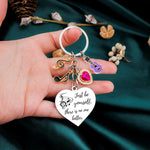 HASTHIP Keychain for Women featuring 1.38 in Heart Pendant with Silicone Guitar Charm | Gift for Girls and Friends