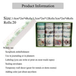 HASTHIP Washi Tape Set for DIY Crafts with 20 Rolls 2m Each in Blue Autumn Elk Style | Paper Decor
