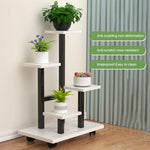 HASTHIP Mobile Planter Rack for Indoor Plants featuring Caster Wheels and Steel Frame 35x23x87cm