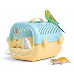 HASTHIP® Portable Small Pet Carrier, Travel Cage with Handle and Water Bottle, Breathable Easy-Clean Box for Hamster, Gerbil, Mouse, Bird, Reptile - Cyan