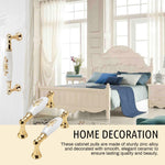 HASTHIP Cabinet Door Pulls for Kitchen and Bathroom with Ergonomic Grip and Ceramic Floral Zinc Alloy Design | 2Pcs Set