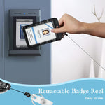 HASTHIP Retractable Badge Holder for ID and Keys with 23 in Reel | Detachable Lanyard Set