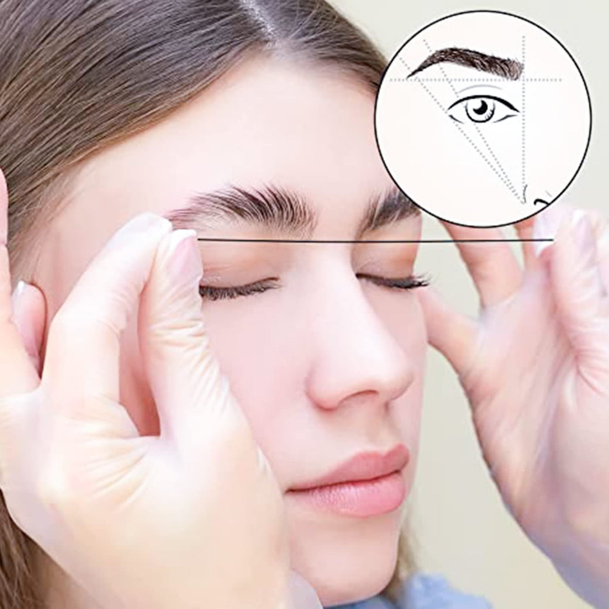 HASTHIP Mapping String for Microblading with Pre Coated Ink 2PCS | Eyebrow Symmetry Tool