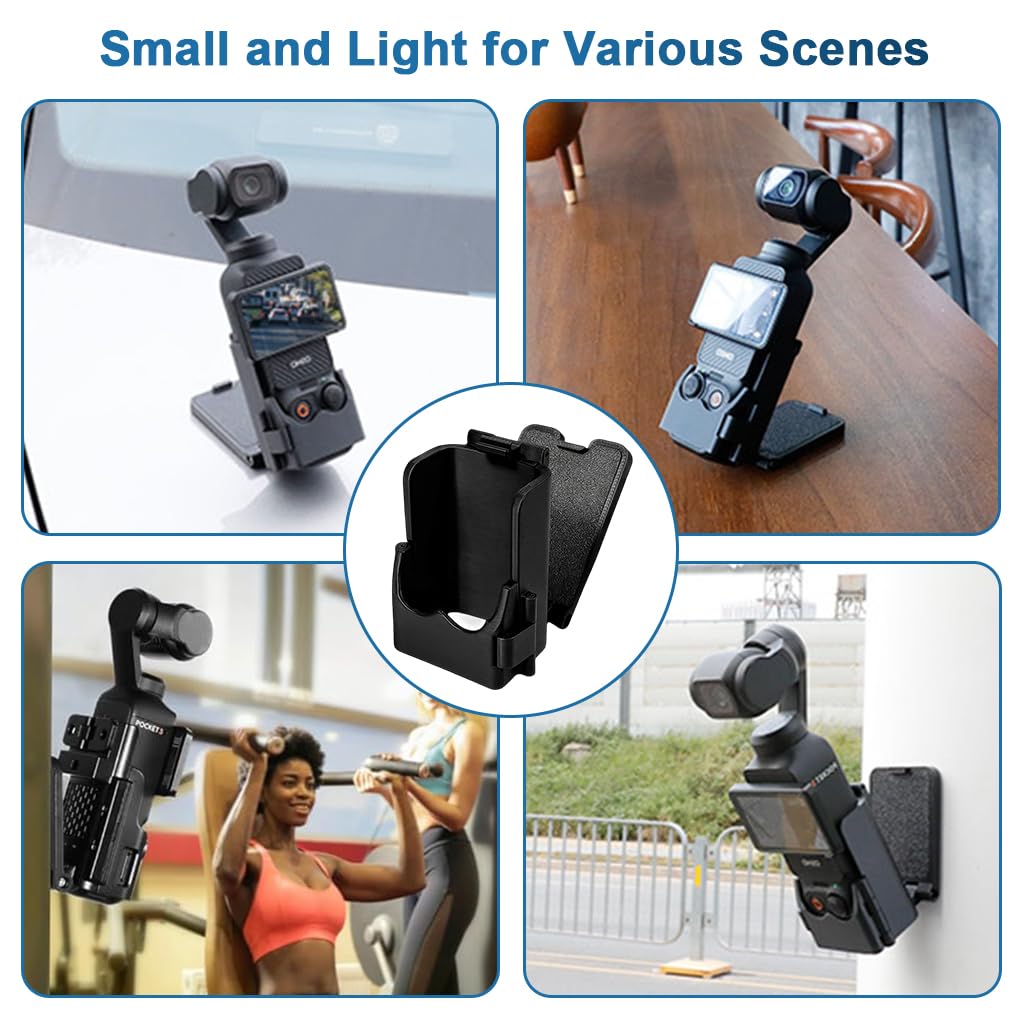 HASTHIP® Compatible with D-JI, Magnetic Wall Mount Folding Bracket for Pocket 3 Action Camera, Adjustable Magnetic Wall Holder, Ultra Strong Magnetic Base, Portable Outdoor Filming Accessories